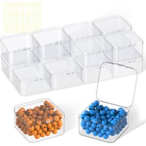 16 Pack 2.56 x 2.56 x 1.38 inch Clear Plastic Storage Containers with Lids