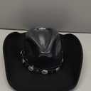 Women & Men Felt Western Cowboy Hat Classic Roll Up Brim Belt Buckle Cowgirl Fedora (M)