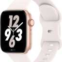Sport Band Compatible with Apple Watch 38mm 40mm 41mm 42mm 44mm 45mm 46mm 49mm, Replacement Soft Silicone Strap Wristbands for iWatch Series 11/10/9/8/7/6/5/4/3/2/1 Ultra SE Women Men, Light Blush