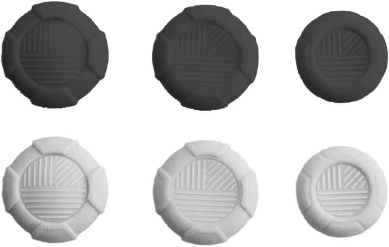 3in1 Anti-Slip Thumbstick Grips for PS5 PS4 Pro Controller, for Xbox One X Game Wireless Controller Switch Pro Thumb Soft Silicone Cover Caps (White and Grey)