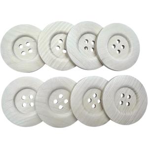 3 x 20 Pack Wooden Sewing Buttons, 2.36 Inch Round, 4 Holes, 60mm Large Size for Crafts, DIY Clothing, Bag Decoration, (Natural Wood)