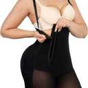 SHAPELLX Tummy Control Shapewear Faja Colombianas Side Zipper Body Shaper Plus Size Postpartum Bodysuit With Butt Lift (Large, Black)