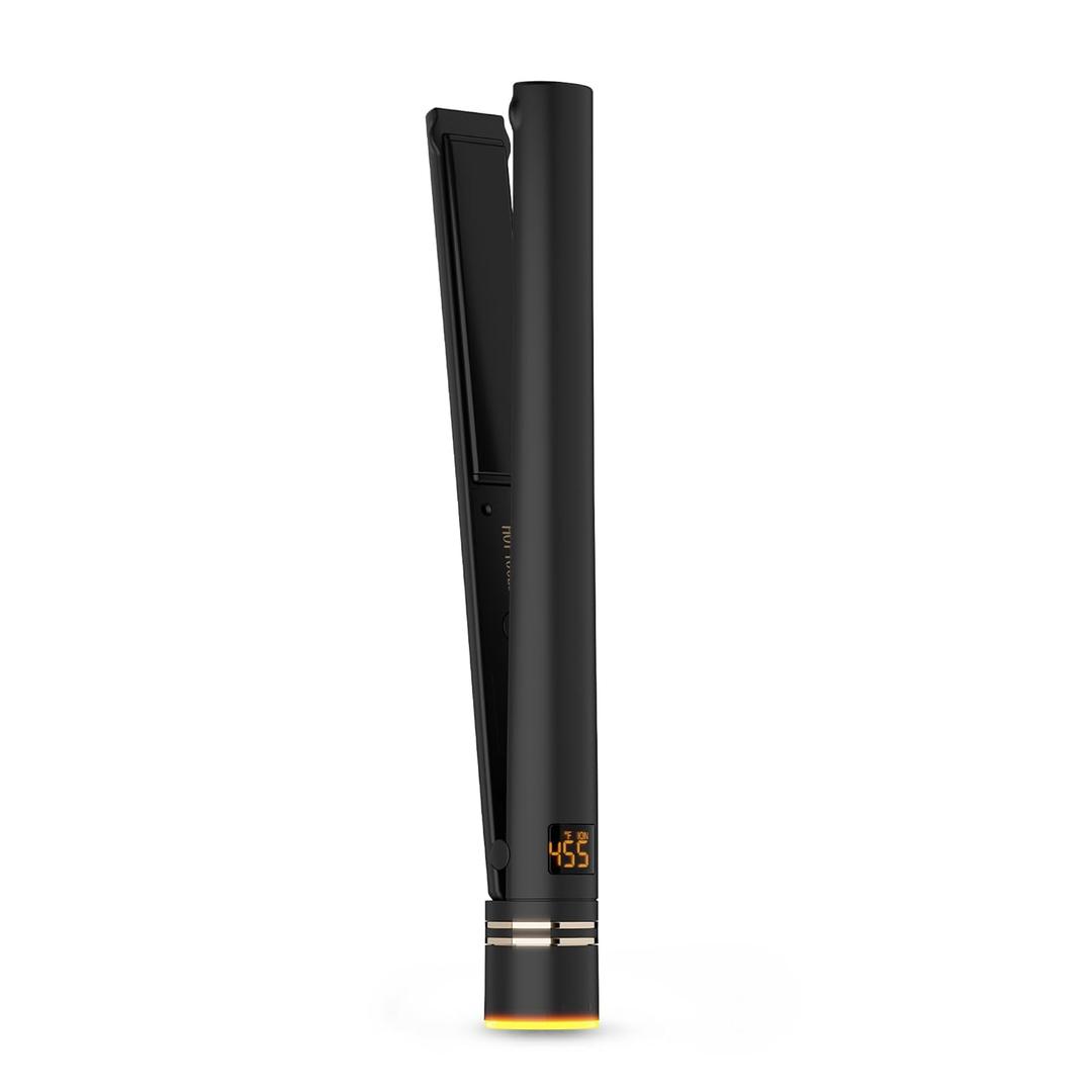 HOT TOOLS Pro Artist Black Gold Ionic 1 Inch Flat Iron - Use as Straightener for Sleek Straight Hair or Use Rounded Edges for Shiny Curls and Waves, Stylist-Preferred Styles