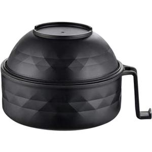 Microwave Ramen Bowl,Microwave Ramen Cooker,Mixing Salad Rice Pasta Fruit Instant Noodles Soup Food Kitchen Plastic Plates Bowls with Lid Set College Dorm Room Essentials,Black