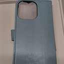 OCASE for iPhone 16 Pro Max Case Detachable Wallet Case with Card Holder, 2 in 1 Pu Leather Flip Folio with RFID Blocking Stand Wrist Strap Shockproof Phone Cover 6.9 Inch 2024, Ice Blue