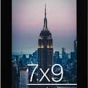 Frame Amo 7x9 Black Modern Picture Frame, 1 inch Border, Acrylic Front, for Wall or Table