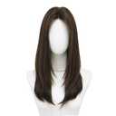 22 Inches long Hair for Women Black Synthetic Hair Natural Long Straight Wig With Curtain Bangs Party Cosplay Wig for Girl (Black Tea)