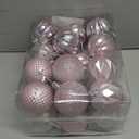 JULMELON 24PCS Large Christmas Balls Ornaments,60mm/2.4 in Shatterproof Plastic Decorative Xmas Tree Ornaments, Assorted Christmas Ball Ornaments for Wedding Mothers Day Party Decorations (Pink)