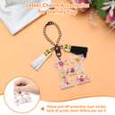 Oubaka Cup Charms for Stanley Handle, Letter Charms Accessories Tassel Alphabet Chain Name ID Letters Handle Charm Acrylic Alphabet Keyrings for Handbag Backpacks Car Key Bag Keyring(Letter P)