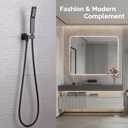 Wall Union with Hand Shower Holder, Angle Simple Brass Wall Mounted Supply Elbow with Adjustable Shower Wand Bracket Matte Black