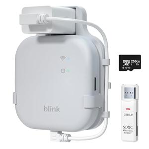 256GB Micro SD Card & Outlet Wall Mount for Blink Sync Module XR with Short Cable, SD Card for Local Video Storage with Reader, Save Space, Mount Bracket for Blink Outdoor Indoor Security System