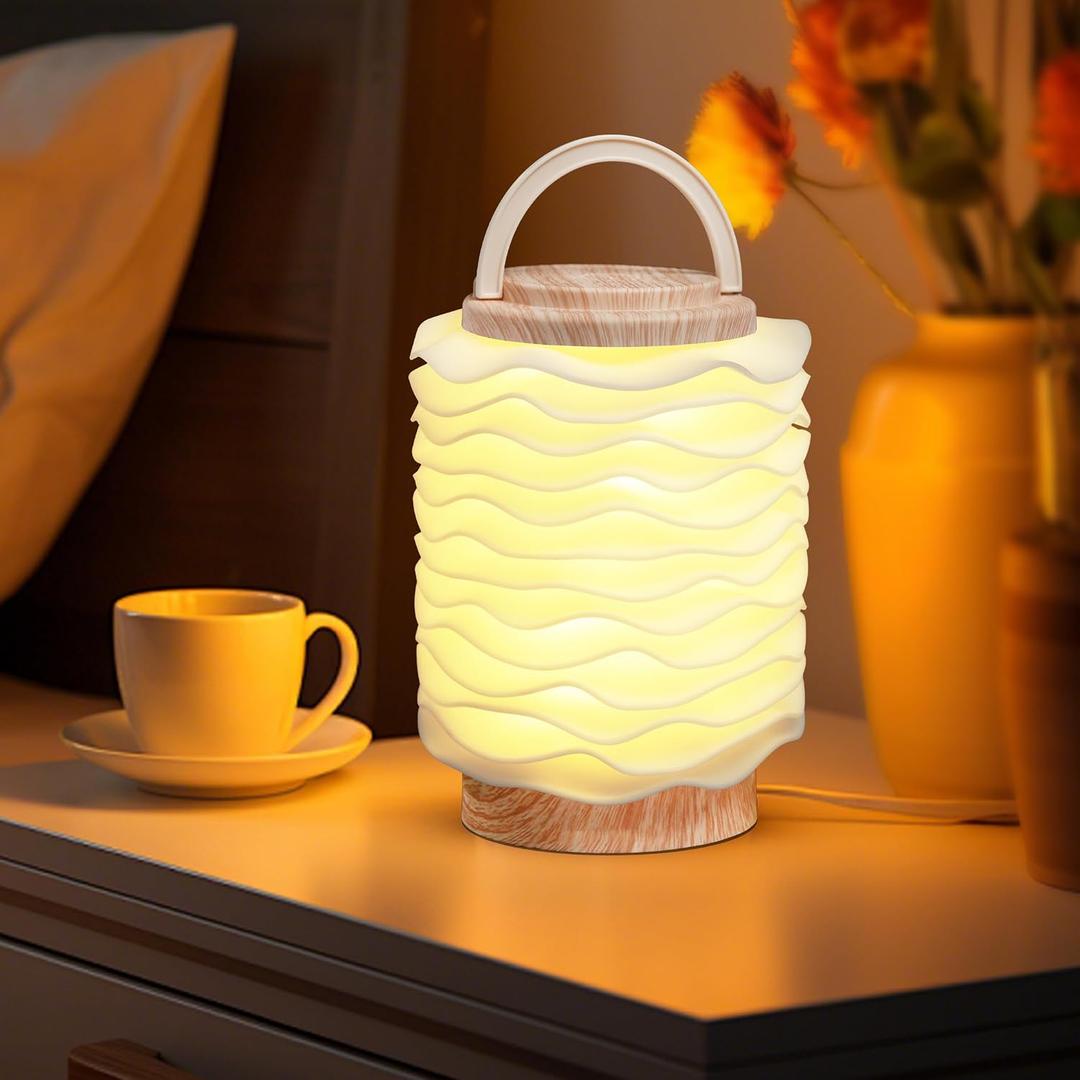 Touch Night Light, Portable Table Lamp with 3 Color Modes & Stepless Dimming, Lightweight Bedside Lamp for Bedroom, Nursery, Office