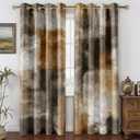 Asuexpect Abstract Curtains for Living Room 2 Panels Abstract Rust Curtain Room Darkening Grommet Window Drapes Modern Decorative Window Treatments for Bedroom, 52x84 Inches, Tan