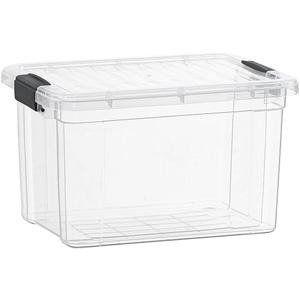 Superio Clear Storage Box with Lid, 49 Quart Plastic Container Bins for Organizing, Stackable Crates, BPA Free, Non Toxic, Odor Free, Organizers for Home, Office, School, and Dorm