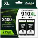 Compatible for HP 910XL Black 2 Pack Replacement for HP 910 XL Black Ink Cartridges High Yield Compatible with HP OfficeJet Pro 8020 8025 8028 8030 8035 8010 8015 Series Printers