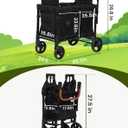CAtArt Wagon Stroller for 2 Kids, Double Seater Push Stroller with Canopy | Ventilation Mesh | Push Pull Wagon for Kids with Removable Seat Pads, One-Hand Fold & Large Storage (Black)