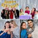 Silver Backdrops Curtains Christmas Party Decorations, Tinsel Streamers Birthday Decoration for Birthday Decorations, Photo Booth Props for Wedding, Baby Shower, 2Pack 3.28X6.56Ft