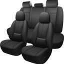 Full Coverage Leather Car Seat Covers Full Set,Waterproof Seat Covers for Cars,SUVs Pick-up Truck, Car Seat Cushion,Car Seat Protector,Black Seat Cover with 5 Seats