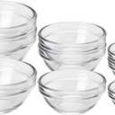 10 x 12-Piece Mini Glass Prep Bowls Set - 4x 1.5 oz, 4x 2.5 oz, 4x 4.5 oz Small Nesting Mixing Bowls for Kitchen, Food Prep, Spices, Sauces & Snacks