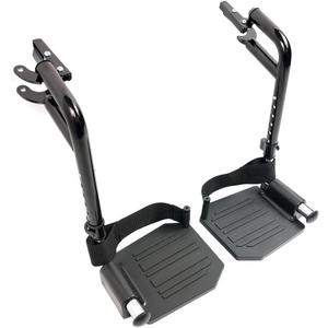 Economy Footrest for Standard Wheelchairs and Transport Chair, Composite Footplates And Heel Loops, Universal Swing-Away Footrests, wheelchair replace parts. Same function as T93HEP, PH-SF.(1 Pr, Black)