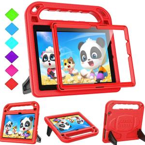 BMOUO Kids Case for Fire HD 10 Tablet (13th/11th Generation, 2023/2021) with Screen Protector, Shockproof Case for Amazon Fire HD 10 Tablet - Red