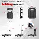 Hand Truck 550Lbs, Folding Dolly Cart with 6 Wheels-Compact/Heavy-Duty, Portable Rolling Utility Cart for Moving Shopping Travel Vendor Booth, Carrito para Cargar Cosas Con Ruedas with 2 Bungee Cords