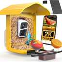 Birdsnap PAV-Bird Feeder with Camera,2K HD with 64GB Card, AI Identify Smart Bird House Cam Solar Panel,Live Stream,Motion Detection,Auto Record Video for Backyard Outdoors,Ideal Gift for Bird Lover