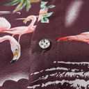 SSLR Pack Hawaiian Shirt for Men Flamingo Short Sleeve Casual Button Down Shirts Summer Beach Shirt (Purple, S)