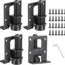 OwnMy 4 Packs Adjustable Furniture Leveling Feets L Shaped Furniture Levelers Legs, Heavy Duty Furniture Mounting Brackets Metal Leveling Feet for Workbench Cabinet Wardrobe, 2.2" H, Black