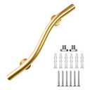 20 Inch Wave Grab Bar 1.25" Dia, Gold Bathroom Grab Bar, 304 Stainless Steel Handicap Grab Bars, Safety Support Handrail, Assist Bath Shower Handle for Elderly Injury Senior
