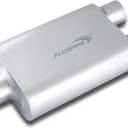 Universal Mufflers Performance Automotive Exhaust Aluminized Steel Muffler Dual Chamber 3" center inlet (ID) 2.5" dual outlet (ID) FH430402 (Silver)