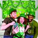 66 Ft St.Patrick's Day Tinsel Garland 2Pcs Green with Shamrock Saint Patricks Day Decorations for Saint Patrick's Day Party Decor Shiny Hanging Clover Green Tinsel Garland