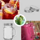 TANGLONG Mason Jar Cups, Mason Jars With Handle And Lids, Drinking Glasses Cups, Glass Mugs with Handles 16 oz 12 Pack, 12 Count