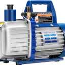 VIVOHOME 3/4 HP 7.2 CFM 110V Dual Stage HVAC Vacuum Pump for R134a R12 R22 R502 R410a Systems, Auto AC Vacuum Pump for Air Conditioner Servicing Resin Degassing with 2 Oil Bottles
