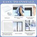 47 x 63 Inch EVA Window Insulation Kit - Heavy Duty Adjustable Film with 2 Hook & Loop Straps & 10 Thumbtacks, Reusable Thermal Insulation for Winter, Breathable Weatherproof Home Protection (S)