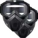 Paintball Mask Anti Fog,Airsoft Mask Full Face,Tactical Mask, Motorcycle Helmet Goggles with Removable Face Mask for Men Women