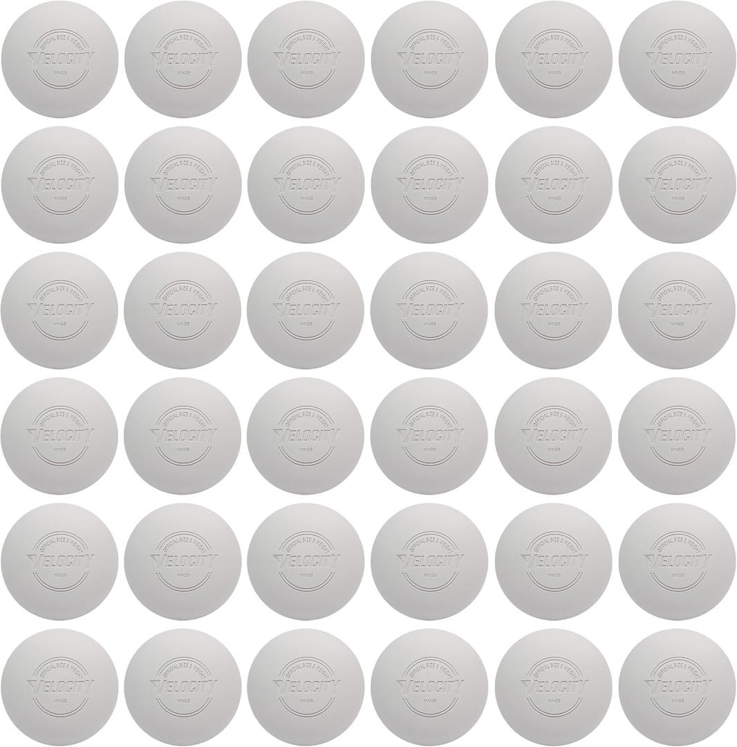 Velocity Lacrosse Balls - 1, 2, 3, 6, 12, 18, 24, 36, 60 and 120 Packs - for Practice, Official NFHS and College Approved Size (White)