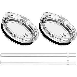 30 oz Tumbler Straw Lid, Replacement Lids Compatible for YETI Rambler 30 oz Stackable Cup, 35 oz Straw Mug, BPA Free and Shatter-proof Travel Tumbler Top Lid Covers, 2 Pack