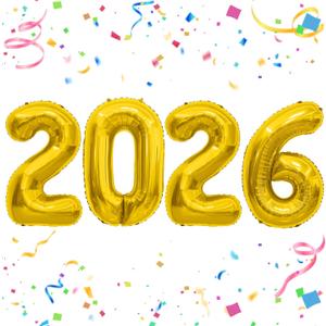 2026 Gold Foil Numbers Balloons(40 Inch) Graduation Decorations Senior Class of 2026 Balloons Happy New Years Eve Party Supplies 20 26 Signs Props Birthday Anniversary Wedding Festival Ornament Decor