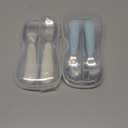 Kirecoo 2 Set Toddler Utensils, Toddler Forks and Spoons, Stainless Steel kids Silverware Set, Designed for Self Feeding Flatware Utensils with Travel Carrying Cases BPA Free (White & Aqua)