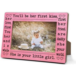 Dads Picture Frames, Daddy And Little Girl Pink Photo Frame Gifts For Fathers Day Birthday Christmas, Dads And Daughter Frames For Father Daddy New Dad, Family Frame Gifts For First Time Dad -01