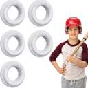[5 Packs] Baseball Bat Grip Choke Up Rings for Youth Baseball Softball Teeball Tball Bat Choke Up Ring Bat Knob Baseball Bat Accessories (White)