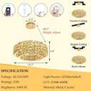 LED Chandeliers for Dining Room LED Dimmable Pendant Lights for Kitchen Island Crystal Adjustable Chandelier for Bedroom Hallway Entrance 16" Gold Light, Round 16"