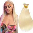 613 Honey Blonde Bundles Human Hair Straight Bundles Human Hair 18 18 18 Inch Blonde Brazilian Hair 3 Bundle Unprocessed Virgin Remy Hair Extensions 50 Gram Per Bundle