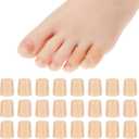 24 Pcs Silicone Toe Sleeves, Soft Gel Protector Toe Cushions Cuttable Pinky Toe Sleeves Protectors Corn Protectors Toe Tube Pads for Hammer Toe Stubbed Toe Corns Calluses Protect(Skin Color)