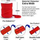 Tewadoo Bias Tape Double Fold 1/2 Inch - Red 55 Yards Polyester Binding Tape for Sewing, Quilt Binding, Hemming, Seaming and Fabric Piping