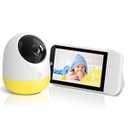 Ellie Pro Baby Monitor with Camera and Audio,5'' IPS 2K UHD Resolution,6000mAh Battery, Remote PanTilt5X Zoom, 2Way Talk,No WiFi, Night Vision, Virtual Fence, Breathing Detection and 1000ft Range