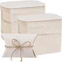 MANCHAP 200 PCS 3.5 x 2.5 Inch White Kraft Paper Pillow Boxes, Small White Candy Boxes, Thank You Treat Boxes for Party Favors, Proposal, Wedding