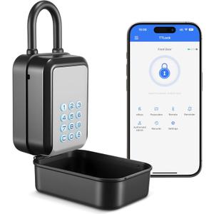 Smart Key Lock Box Electronic Bluetooth Lock Box with TTLOCK APP Control & PIN Code Types,Share eKey Lock Box for Airbnb Realtor House Office with Removable Shackle