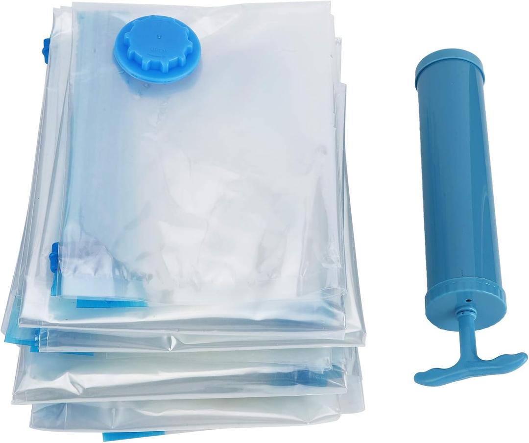 OUKENS Vacuum Storage Bag, 6-Piece Quilt Vacuum Storage Bag, Transparent Travel Blanket Clothing Vacuum Compression Bag, Large Space Saving Vacuum Sealed Storage Bag(28.00 * 22.00 * 8.00)